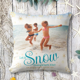 雪を他の場所に置いてはっきりしたビーチ写真 クッション