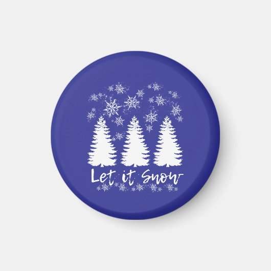 雪を伸ばしたキャンバス印刷 マグネット (正面)