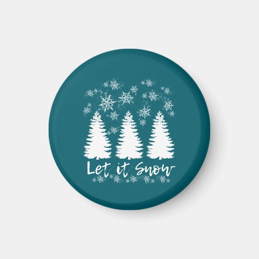 雪を伸ばしたキャンバス印刷 マグネット (正面)