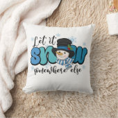 雪を別の場所に置く雪だるま クッション (ブランケット)