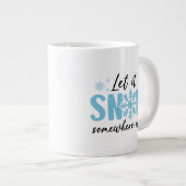 雪を別の場所に降らせる – 冬おもしろいのデザイン ジャンボコーヒーマグカップ (正面右)