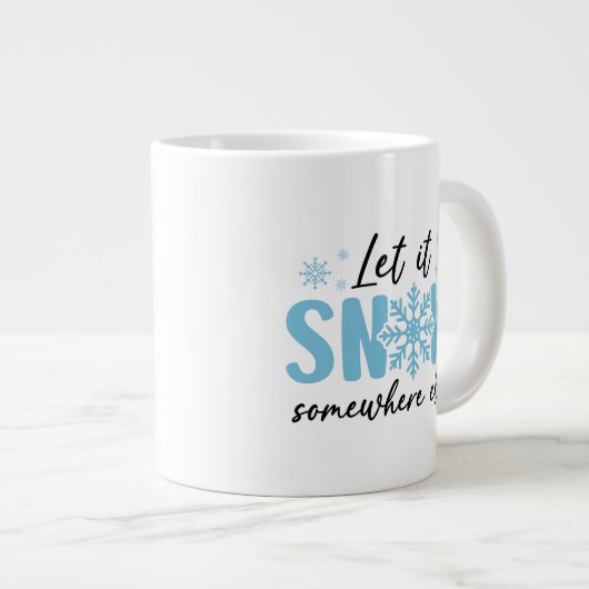 雪を別の場所に降らせる – 冬おもしろいのデザイン ジャンボコーヒーマグカップ (正面右)