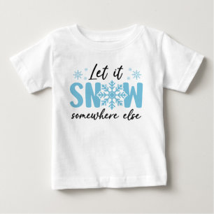 雪を別の場所に降らせる – 冬おもしろいのデザイン ベビーTシャツ