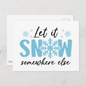 雪を別の場所に降らせる – 冬おもしろいのデザイン ポストカード (正面/裏面)