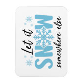 雪を別の場所に降らせる – 冬おもしろいのデザイン マグネット (縦)