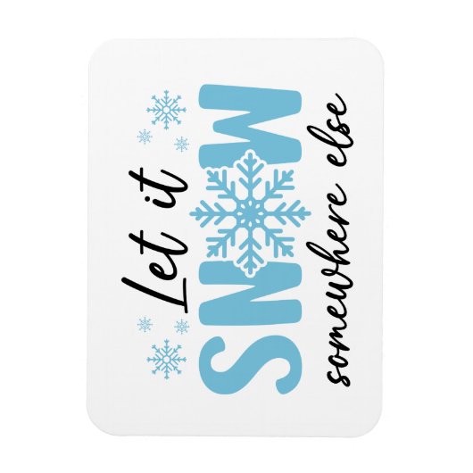 雪を別の場所に降らせる – 冬おもしろいのデザイン マグネット (縦)