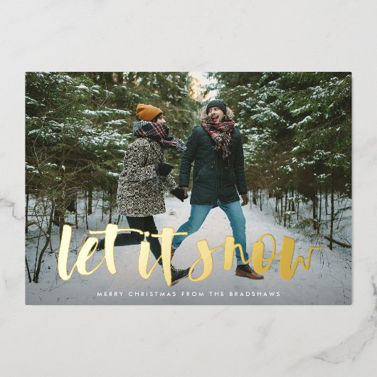 雪を完全に撮影 箔シーズンカード (正面)