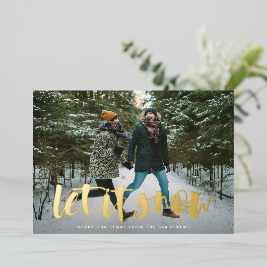 雪を完全に撮影 箔シーズンカード (立ち正面)