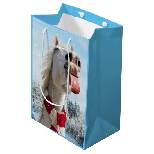 . .雪を引く馬 ミディアムペーパーバッグ (正面アングル)