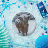 雪を愛するハイランド牛 ペーパープレート (パーティー)