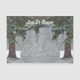 雪を振る雪だるま 薄葉紙