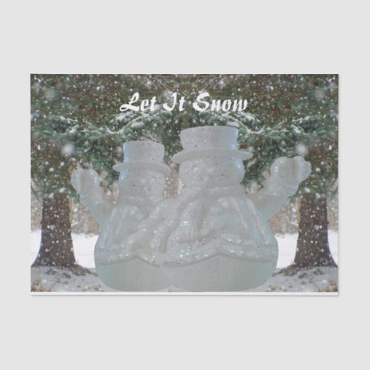 雪を振る雪だるま 薄葉紙 (正面)