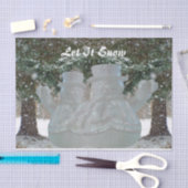 雪を振る雪だるま 薄葉紙 (クラフト)