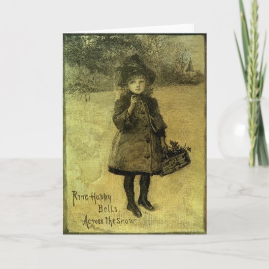 雪を渡るリング幸せな鐘 シーズンカード (正面)