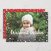 雪を温かく願う | 休日の挨拶写真 シーズンカード (正面/裏面)