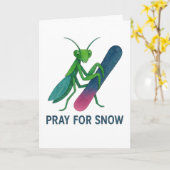 雪を祈って カマキリ スノーボード ウィンター カード (黄色い花)