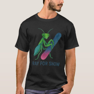 雪を祈って カマキリ スノーボード ウィンター Tシャツ