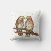 雪を見るアカオドリ クッション (正面)