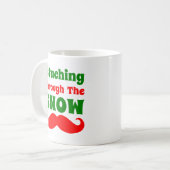 雪を通したおもしろいなStaching コーヒーマグカップ (正面左)