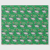 雪を通したサンタの帽子Quackingのマガモのアヒル ラッピングペーパー (フラット)