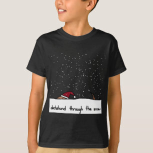 雪を通したダックスフント Tシャツ