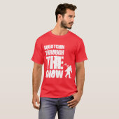 雪を通したSquatchin Tシャツ (正面フル)