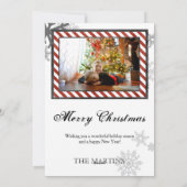 「雪を通したStaching、写真のクリスマスカード シーズンカード (裏面)