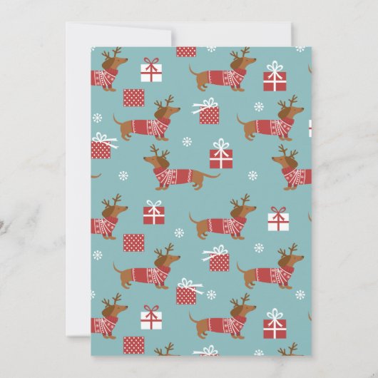 雪を通してダックスフント写真を追加 (裏面)