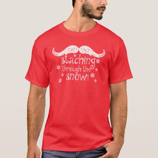 雪を通ってstaching tシャツ (正面)