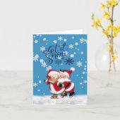 雪を降らして&ミセス・クロースはクリスマスカードを畳んだ カード (黄色い花)