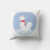 雪を降らせて！(北極キツネ) クッション (裏面)