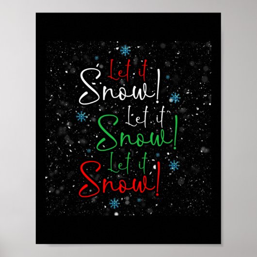 雪を降らせば雪を降らせば雪の雪片Chri ポスター (正面)