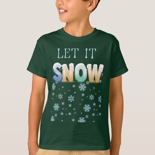 雪を降らせる – おもしろいクリスマス Tシャツ (正面)
