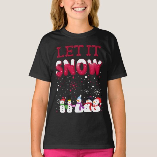 雪を降らせる – おもしろいクリスマス Tシャツ (正面)