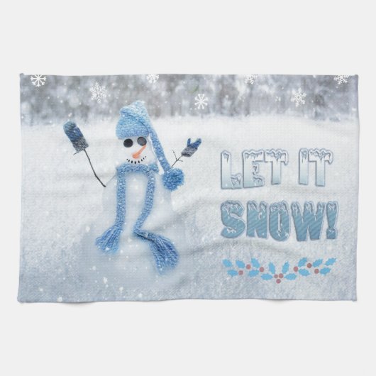 雪を降らせる キッチンタオル (横)