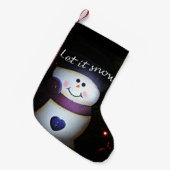 雪を降らせる スモールクリスマスストッキング (正面 (吊り時))