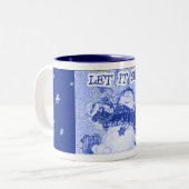 雪を降らせる ツートーンマグカップ (正面左)