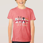 雪を降らせる |トナカイ、ホッキョクグマ、ペンギン&キツネ トライブレンドＴシャツ (正面)