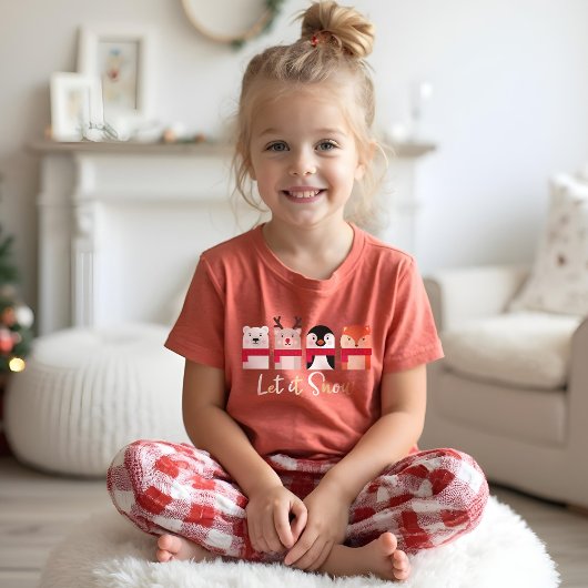 雪を降らせる |トナカイ、ホッキョクグマ、ペンギン&キツネ トライブレンドＴシャツ