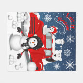 雪を降らせる フリースブランケット (正面(横))