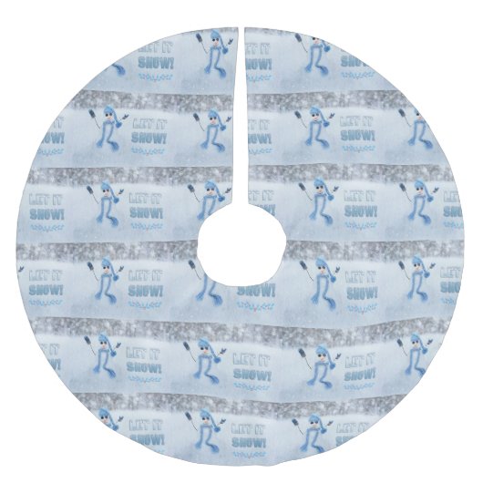 雪を降らせる ブラッシュドポリエステルツリースカート (正面)