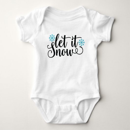 雪を降らせる ベビーボディスーツ (正面)