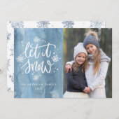 雪を降らせる |ホリデーフォトカード シーズンカード (正面/裏面)