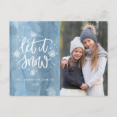 雪を降らせる |休日の写真 ポストカード (正面)