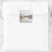 雪を降らせる|冬の風景の写真 スクエアシール (バッグ)