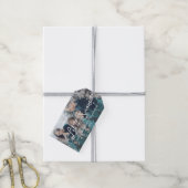 雪を降らせる |雪の松の木のクリスマスフォト ギフトタグ (より糸付き)