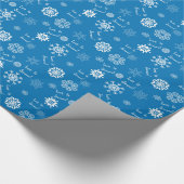 雪を降らせる – 青 ラッピングペーパー (角)