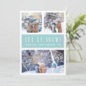 雪を降らせる | 3フォトコラージュの休日 シーズンカード (スタンド正面)