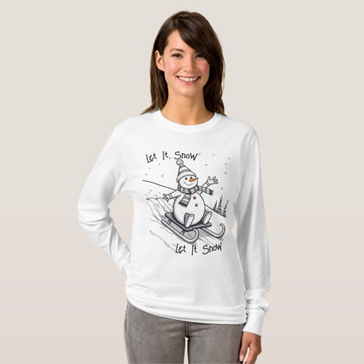 雪を降らせる Tシャツ (正面フル)