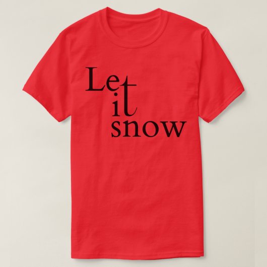 雪を降らせる Tシャツ (デザイン正面)